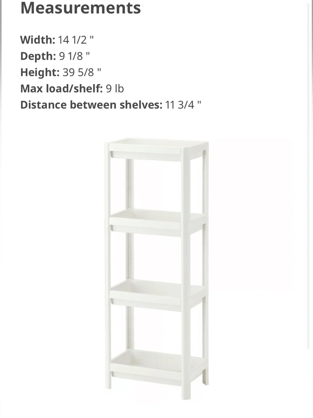IKEA white plastic Shelf Unit